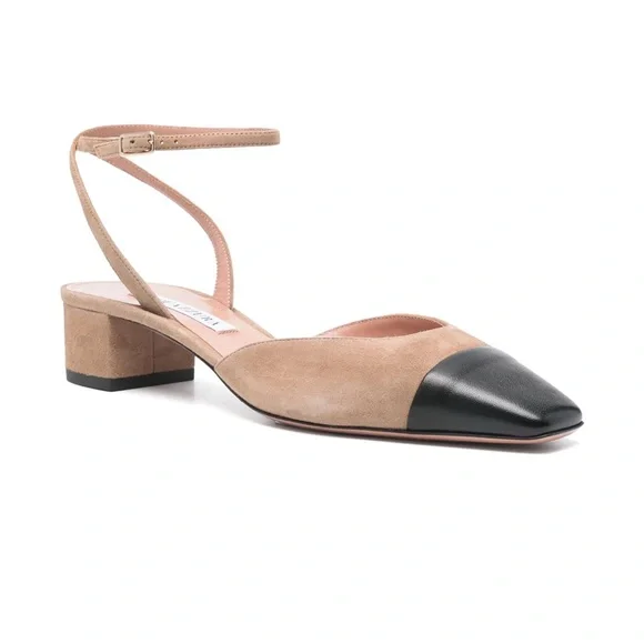 ❗️SOLD❗️Aquazzura 35mm French Flirt pumps two tone suede sling back - Picture 1 of 8